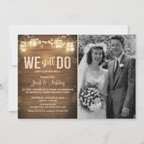 Anniversary invitation Rustic Vow Renewal Party