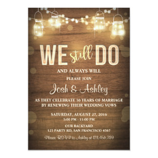 Anniversary invitation Rustic Vow Renewal Party