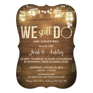 Anniversary invitation Rustic Vow Renewal Party