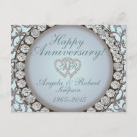Anniversary Invitation | Teal Monogram