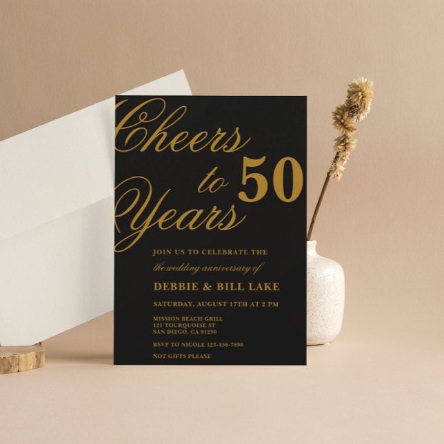 Anniversary Invitations Cheers to 50 Years Invite (Creator Uploaded)