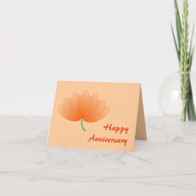 Anniversary Japanese Lotus Card - Customize! (Front)