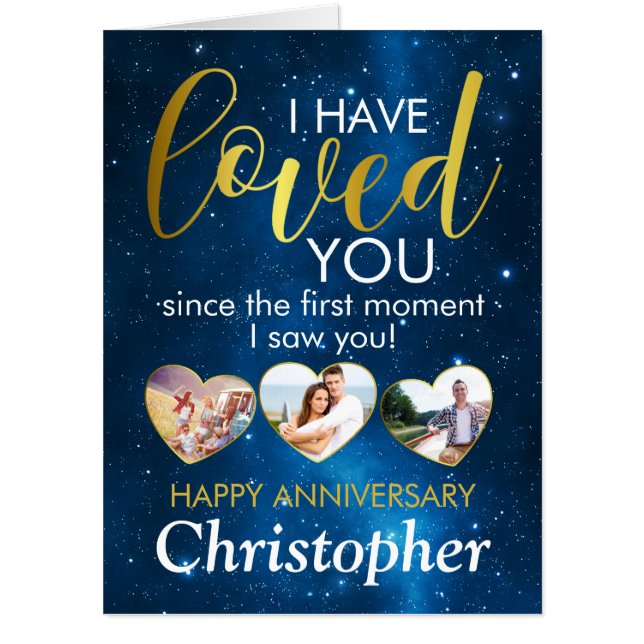 Anniversary Jumbo Photo Collage Heart BIG Card (Front)