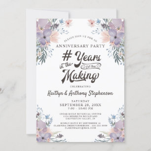 Anniversary Lilac Floral YEARS IN THE MAKING Invitation