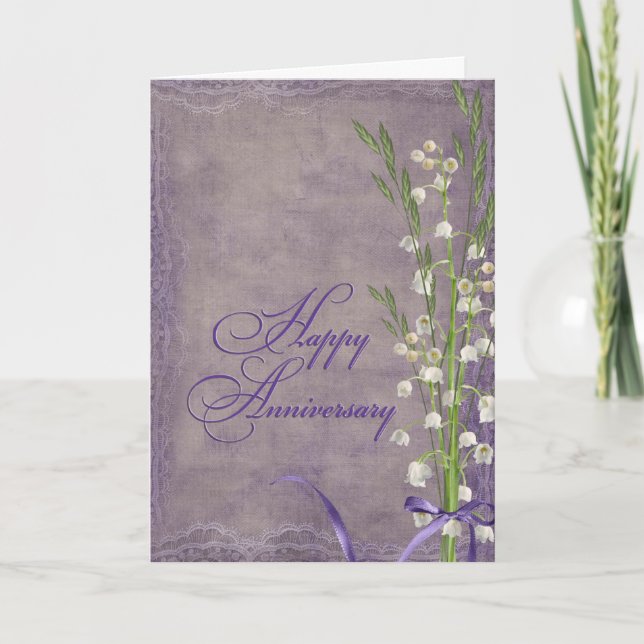 Anniversary Lily of the Valley bouquet Card (Front)