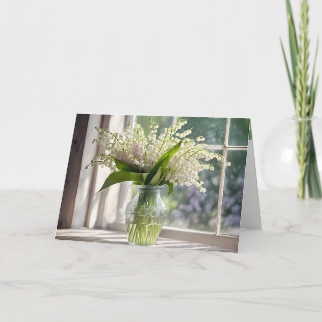 Anniversary Lily of The Valley Bouquet Card (Front)
