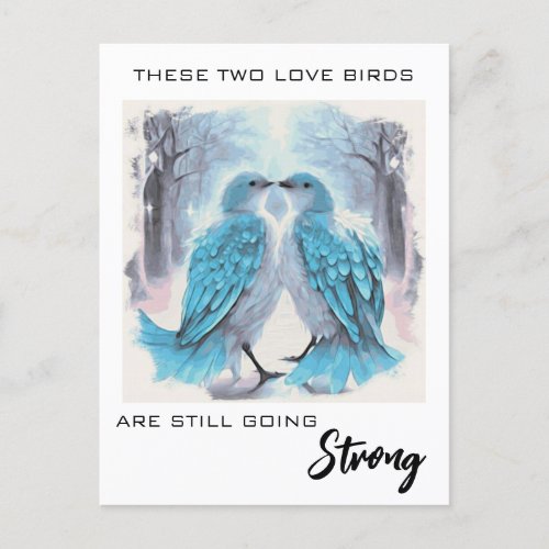  Anniversary Love Birds Winter AP54 Art  Postcard