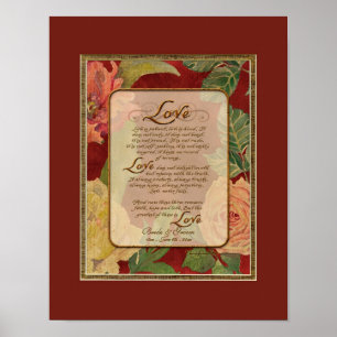 Anniversary, Love Chapter 1 Corinthians 13 Poster