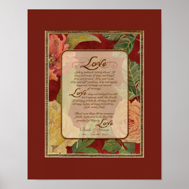 Anniversary, Love Chapter 1 Corinthians 13 Poster (Front)