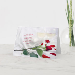 Anniversary Love wine and rose Card