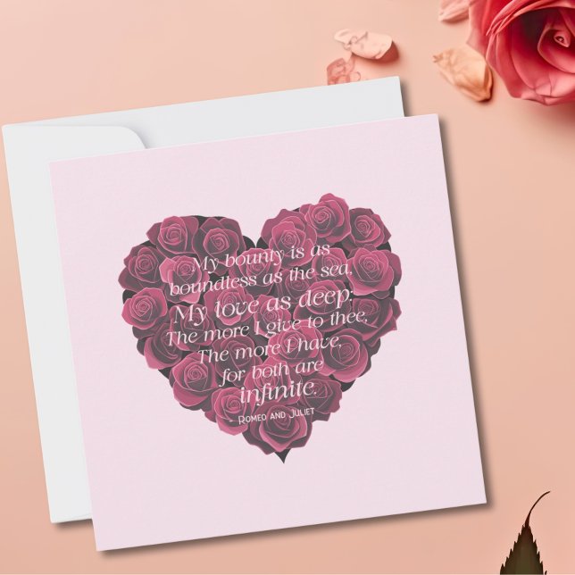 Anniversary Modern Heart Roses Romantic Quote Card (Creator Uploaded)