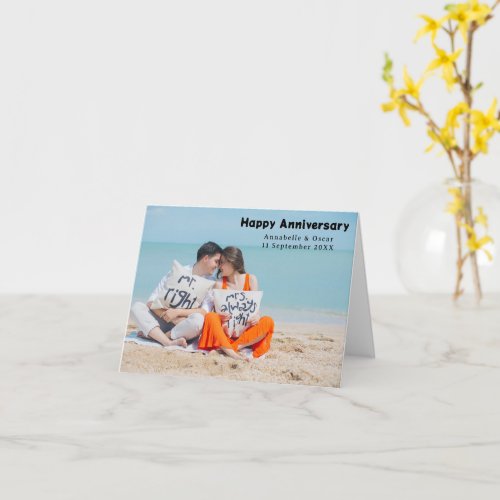 Anniversary Modern  Photo Love Husband Wife Happy Card