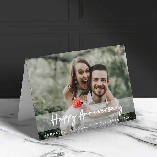 Anniversary Modern  Photo Love Husband Wife Happy Card
