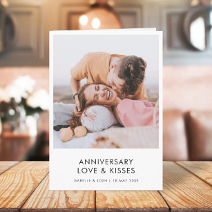 Anniversary Modern   Photo Love Kisses Stylish Card