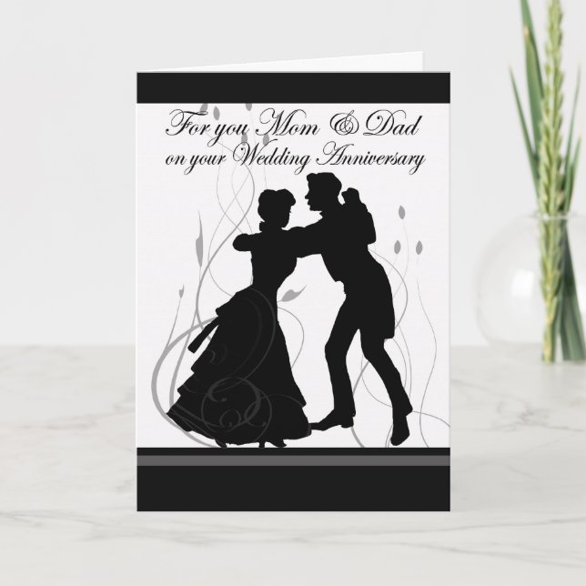 Anniversary Mom & Dad Dancing Couple Card (Front)