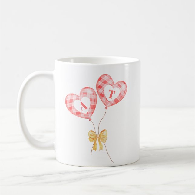Anniversary mug  - balloons with couple's initials (Left)