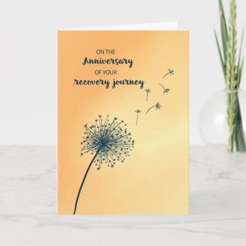 Anniversary of 12 Step Recovery Dandelion Card