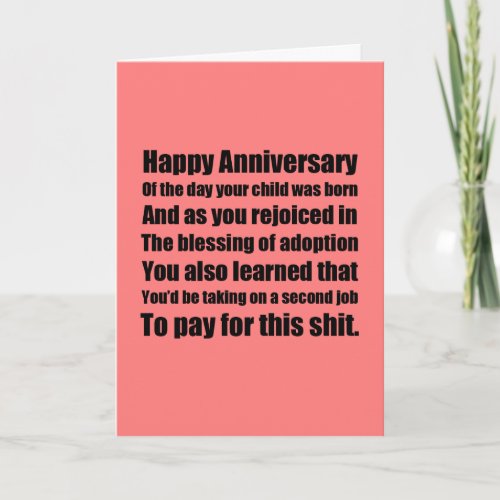 Anniversary of Adoption Card