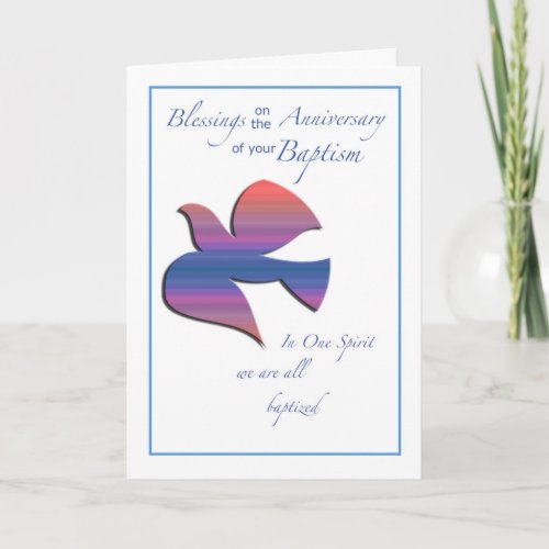 Anniversary of Baptism Dove Card