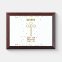 Anniversary of Baptism Gold Cross Personalized