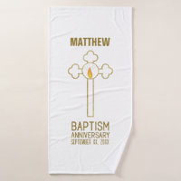 Anniversary of Baptism Gold Cross Personalized