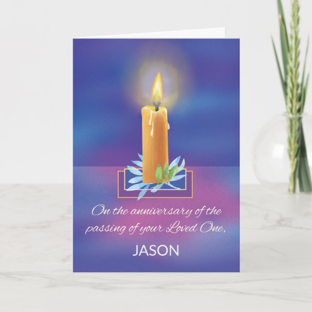 Anniversary of Loss of Loved One Religious Candle Card (Front)