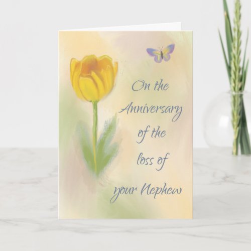 Anniversary of Loss of Nephew Watercolor Flower Card