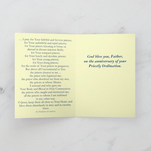 Anniversary of Priestly Ordination Greeting Card Zazzle