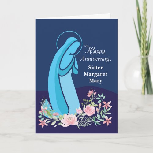 Anniversary of Religious Life to Nun Mary Kneeling Card