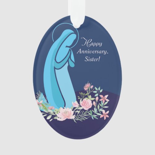 Anniversary of Religious Life to Nun Mary Kneeling Ornament