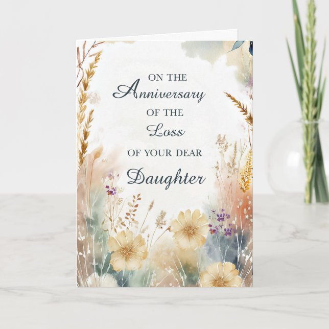 Anniversary of the Loss of Daughter Wildflowers Card (Front)
