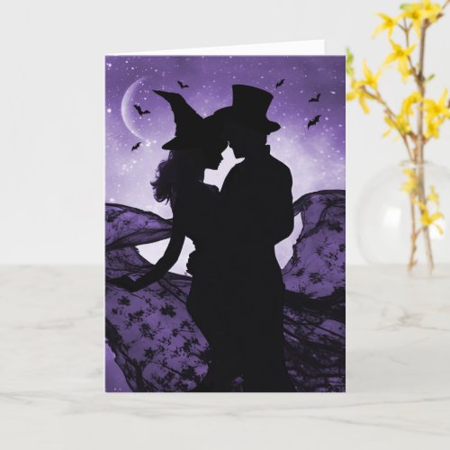 Anniversary on Halloween Cute Wicked Couple Card