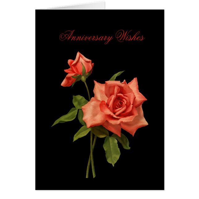 Anniversary Orange Rose Cards (Front)