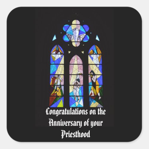 Anniversary Ordination Personalized Pastor Priest Square Sticker