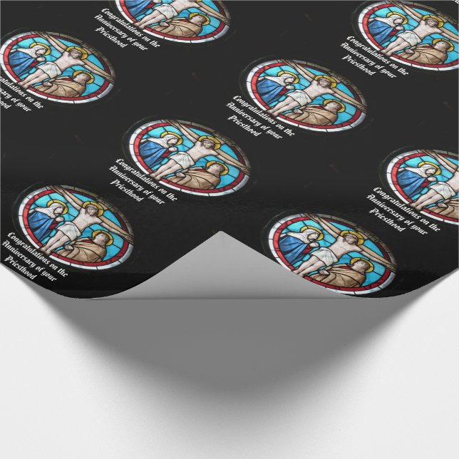 Anniversary Ordination Personalized Pastor Priest Wrapping Paper (Corner)