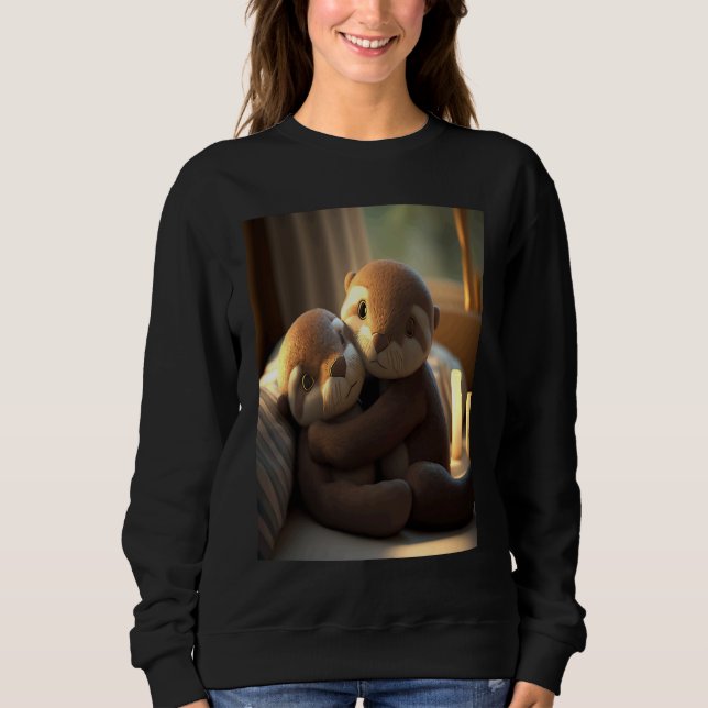 Anniversary Otter Present Sweet Huggable Otter Sweatshirt (Front)