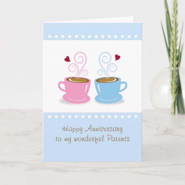 Anniversary Parents, Whole Latte Love Greeting Car Card (Front)