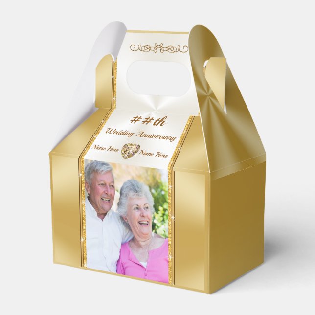Anniversary Party Favor Ideas. Photo, Personalized Favor Boxes (Front Side)
