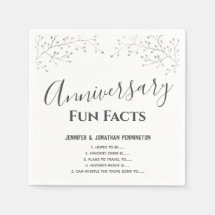 Anniversary Party Floral Fun Facts  Napkins