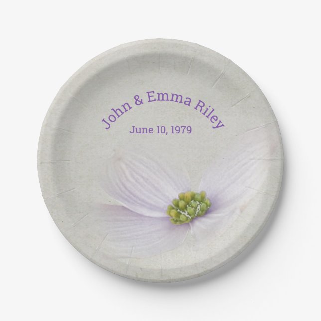 Anniversary Party Flower Paper Plates (Front)