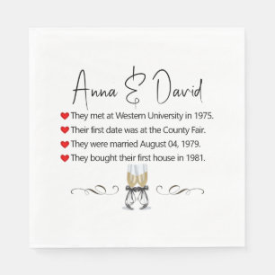 Anniversary Party Fun Facts Napkins