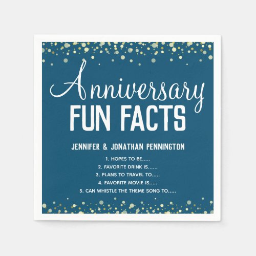 Anniversary Party Fun Facts Unisex Confetti Napkin