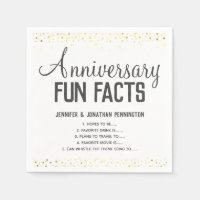 Anniversary Party Fun Facts Unisex Confetti Napkin