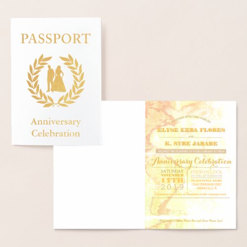 Anniversary Party Gold Passport Foil Card