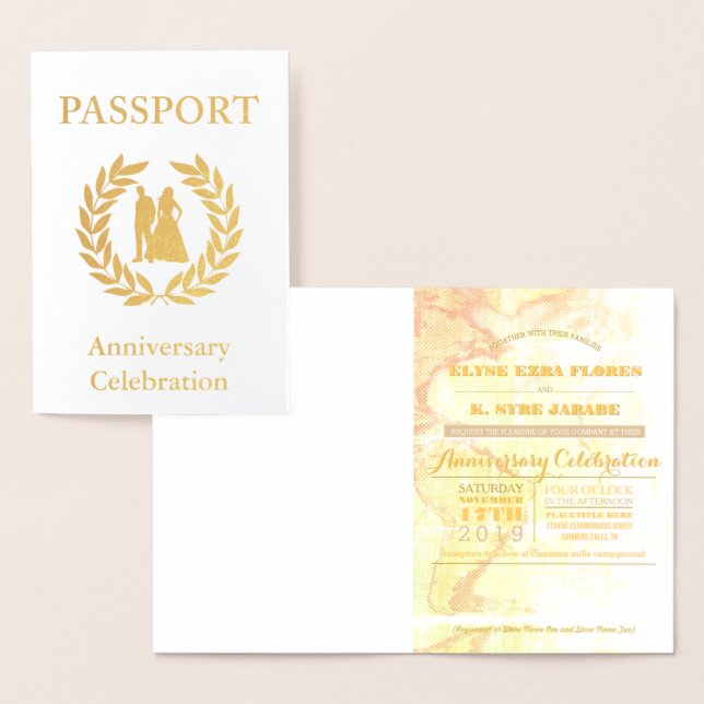 Anniversary Party Gold Passport Foil Card (Display)