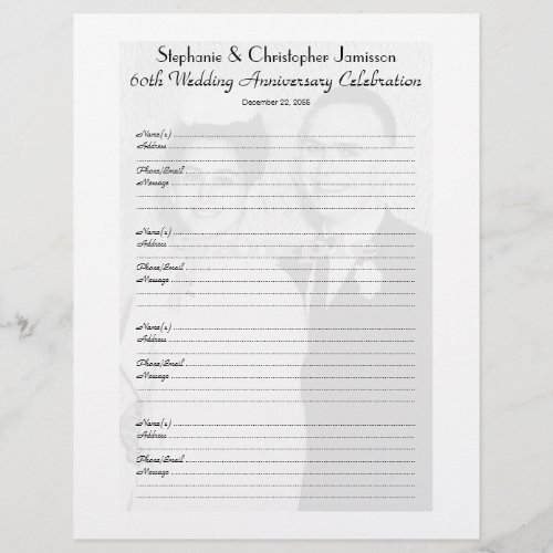 Anniversary Party Guest Book Photo Sign_In Page