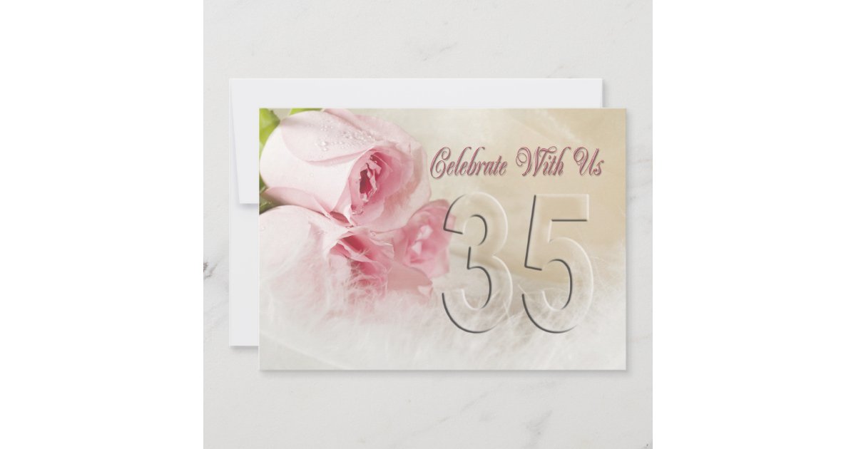 Anniversary party invitation for 35 years | Zazzle