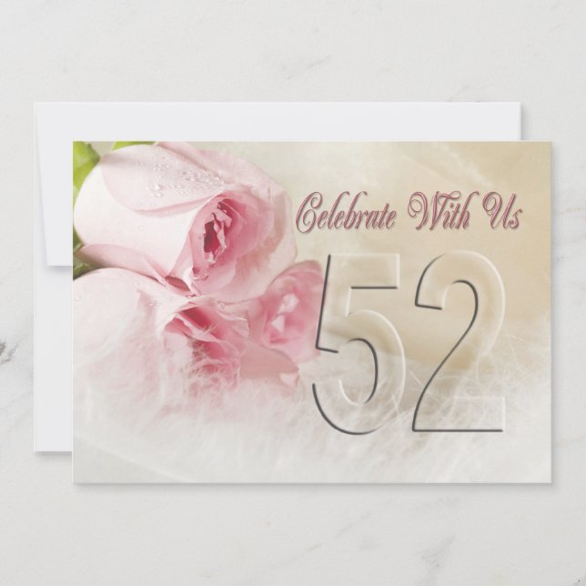 Anniversary party invitation for 52 years (Front)