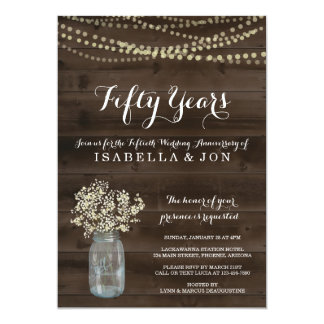 Anniversary Party Invitation | Rustic Babys Breath