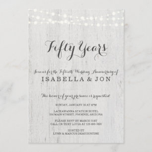 Anniversary Party Invitation Rustic Romantic